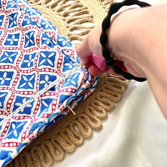 Red White and Blue Geometric Pillow Case 20" x 20" Set of Two - Picture 6 of 7